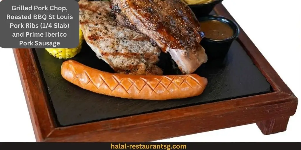 COLLIN'S® Restaurant Menu Prices Singapore 2025 139 Grilled Pork Chop, Roasted BBQ St Louis Pork Ribs (1/4 Slab) and Prime Iberico Pork Sausage:
